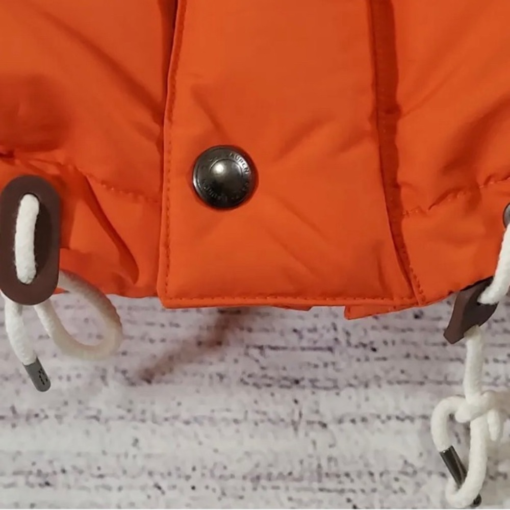 Men's Polo Ralph Lauren Orange Long Down Fill Puffer Coat Large NWT - Picture 12 of 16